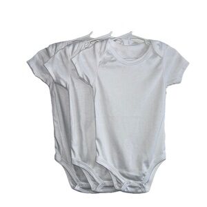 Baby One-Piece Bodysuit (3-Pack) Classic White 12-18 Months NEW